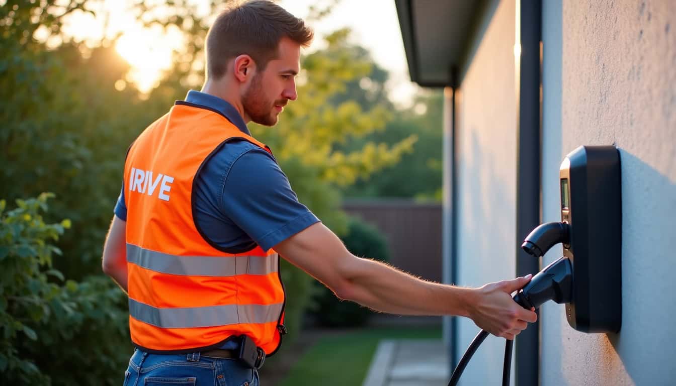 Électricien certifié IRVE en train d