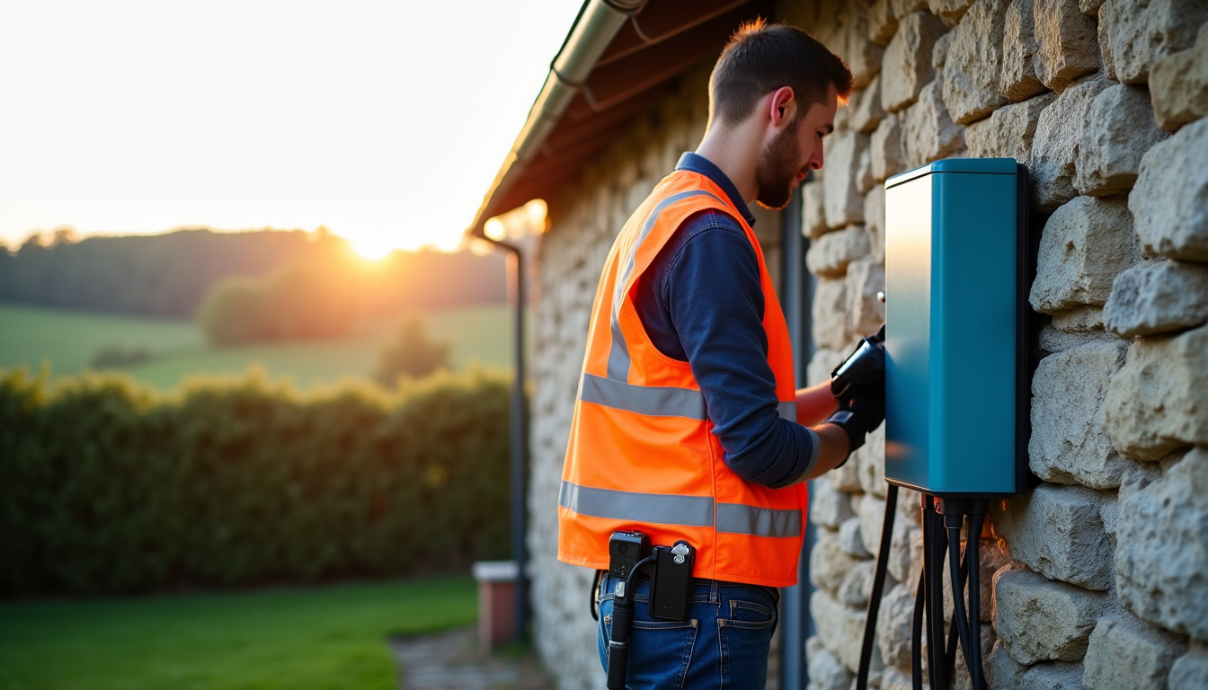 Électricien certifié IRVE en train d