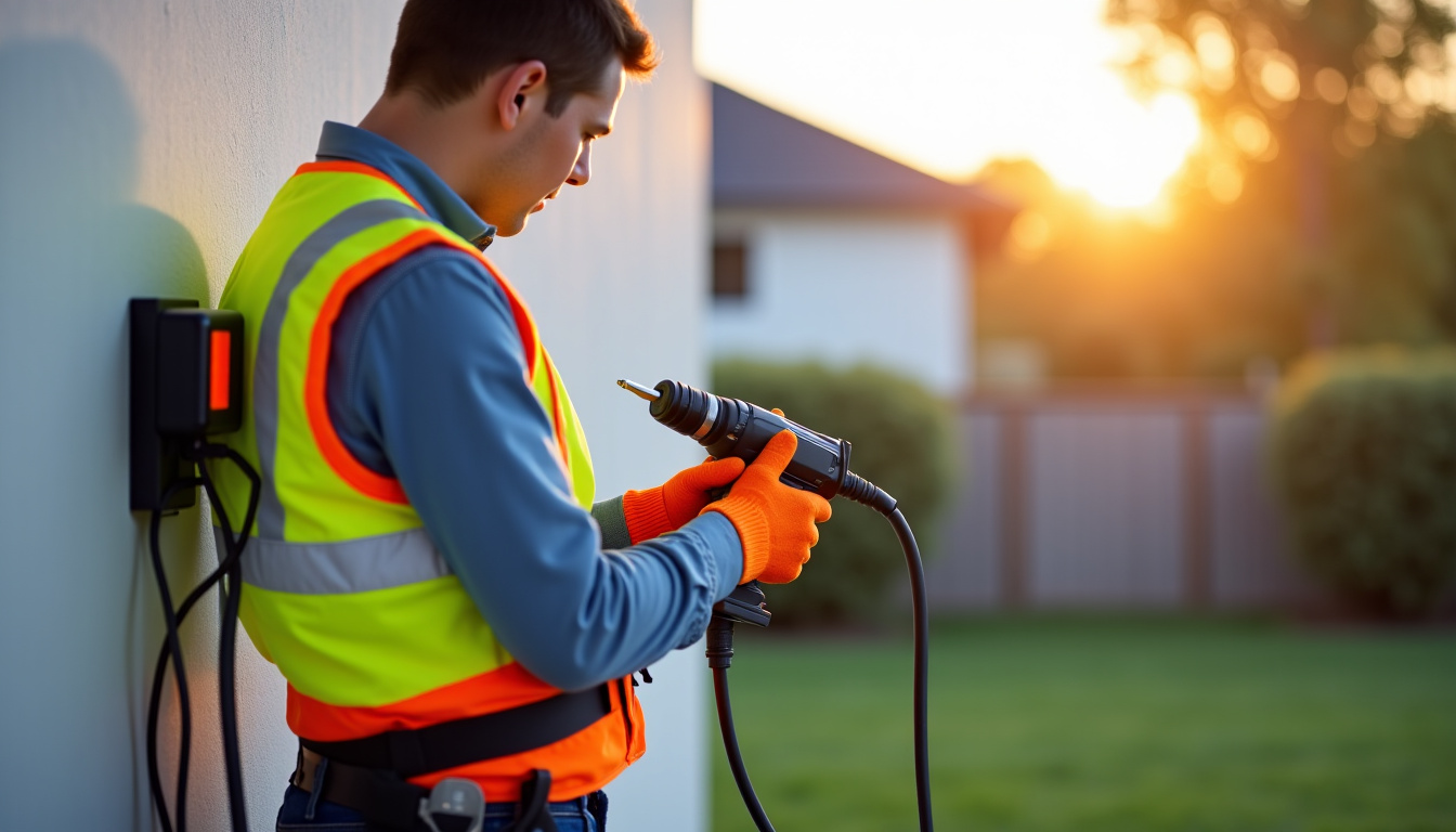 Électricien certifié IRVE en train d