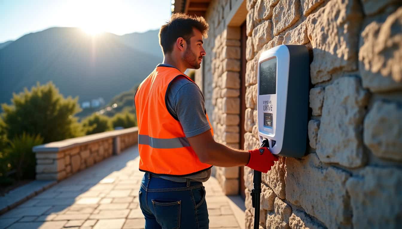 Électricien certifié IRVE en train d