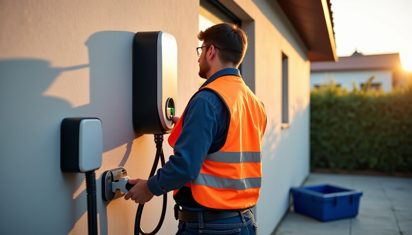 Électricien certifié IRVE en train d