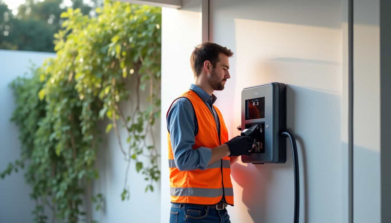 Électricien certifié IRVE en train d