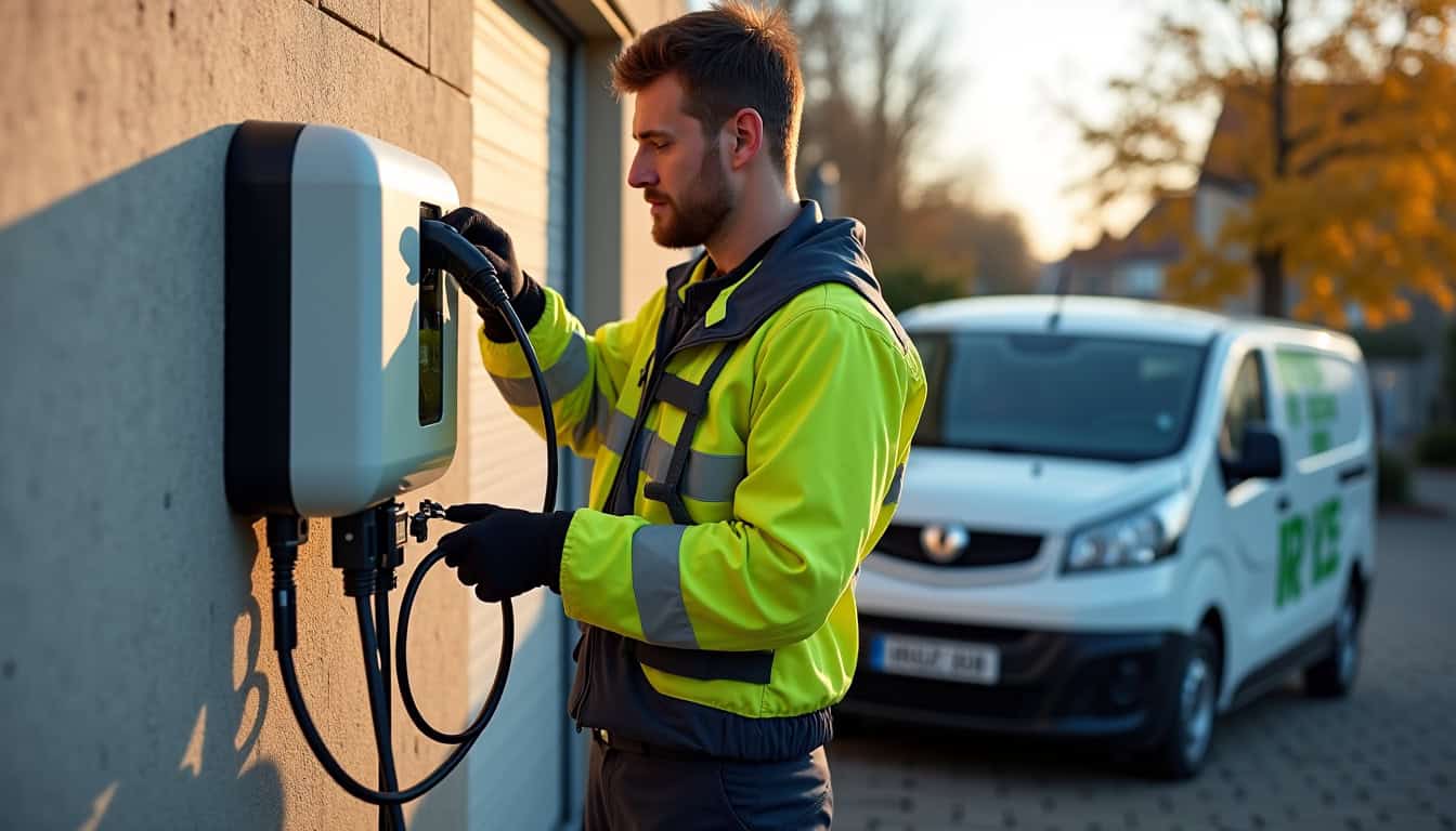 Électricien certifié IRVE en train d