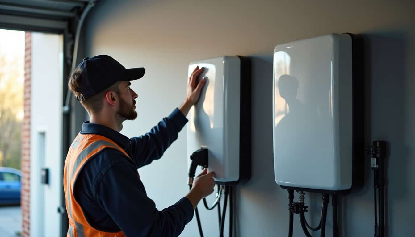 Électricien certifié IRVE en train d