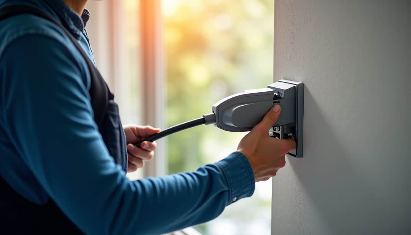 Électricien certifié IRVE en train d