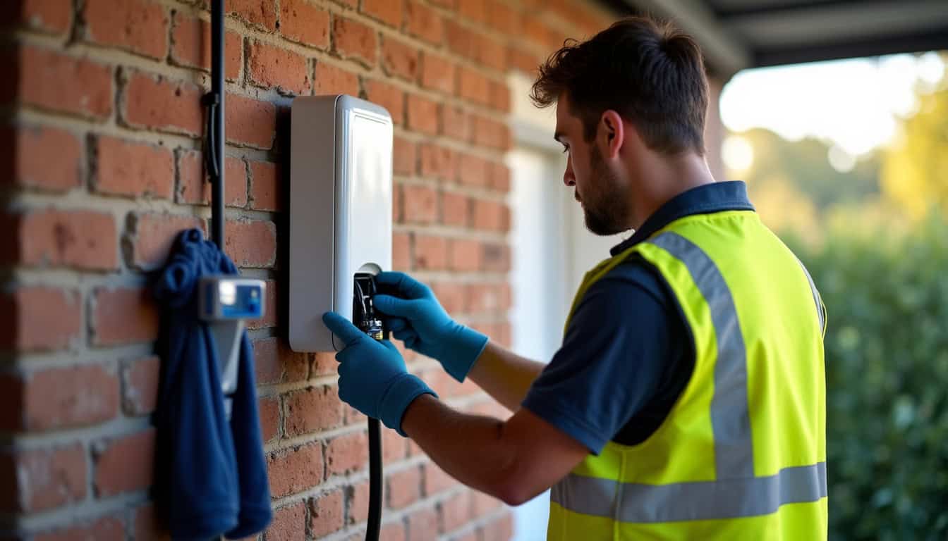 Électricien certifié IRVE en train d