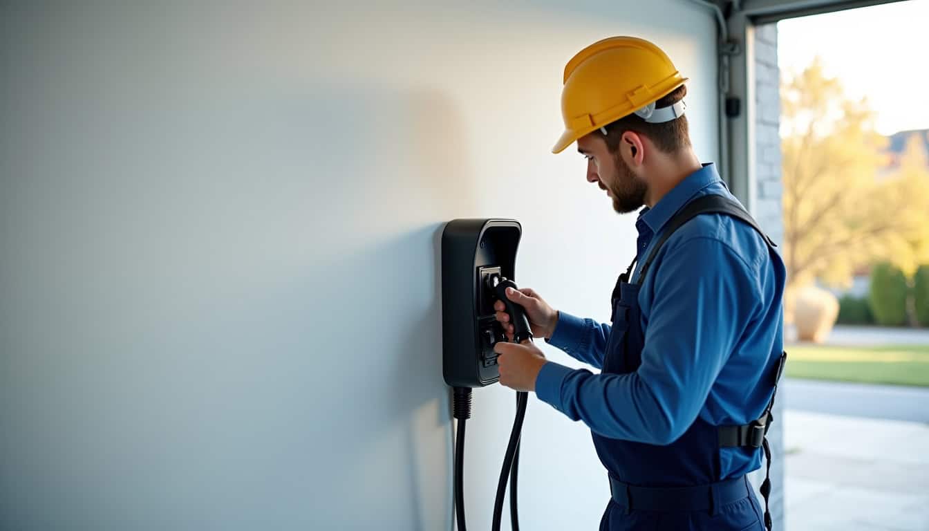 Électricien certifié IRVE en train d