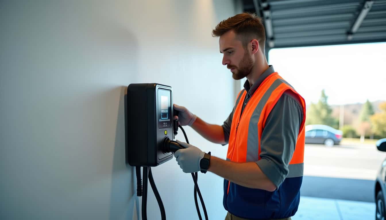 Électricien certifié IRVE en train d