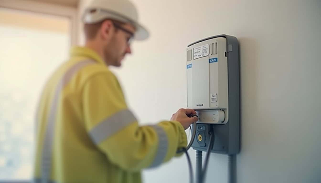 Électricien certifié IRVE en train d