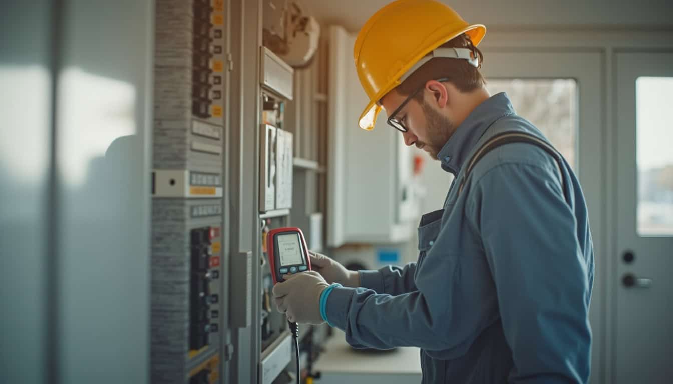 Électricien certifié IRVE en train d