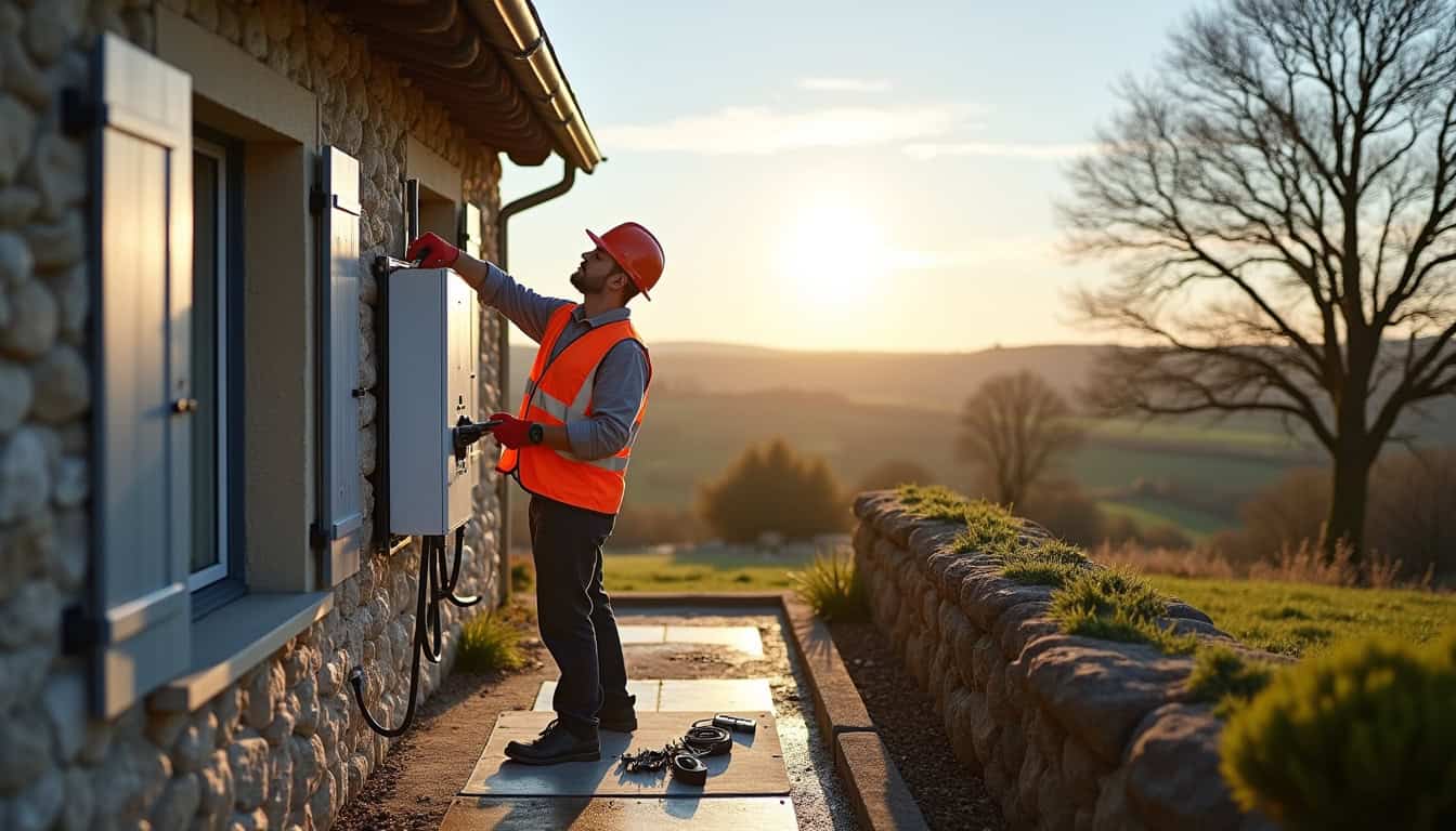 Électricien certifié IRVE en train d
