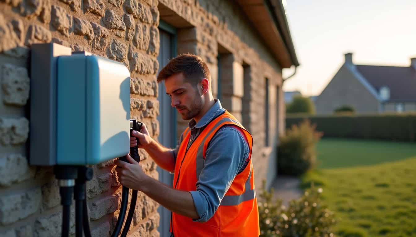 Électricien certifié IRVE travaillant sur l