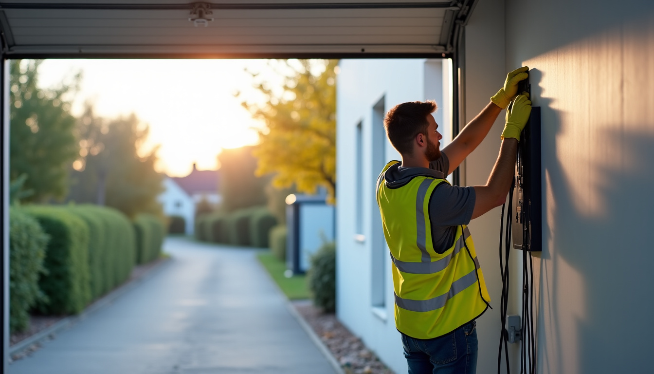 Électricien en train d