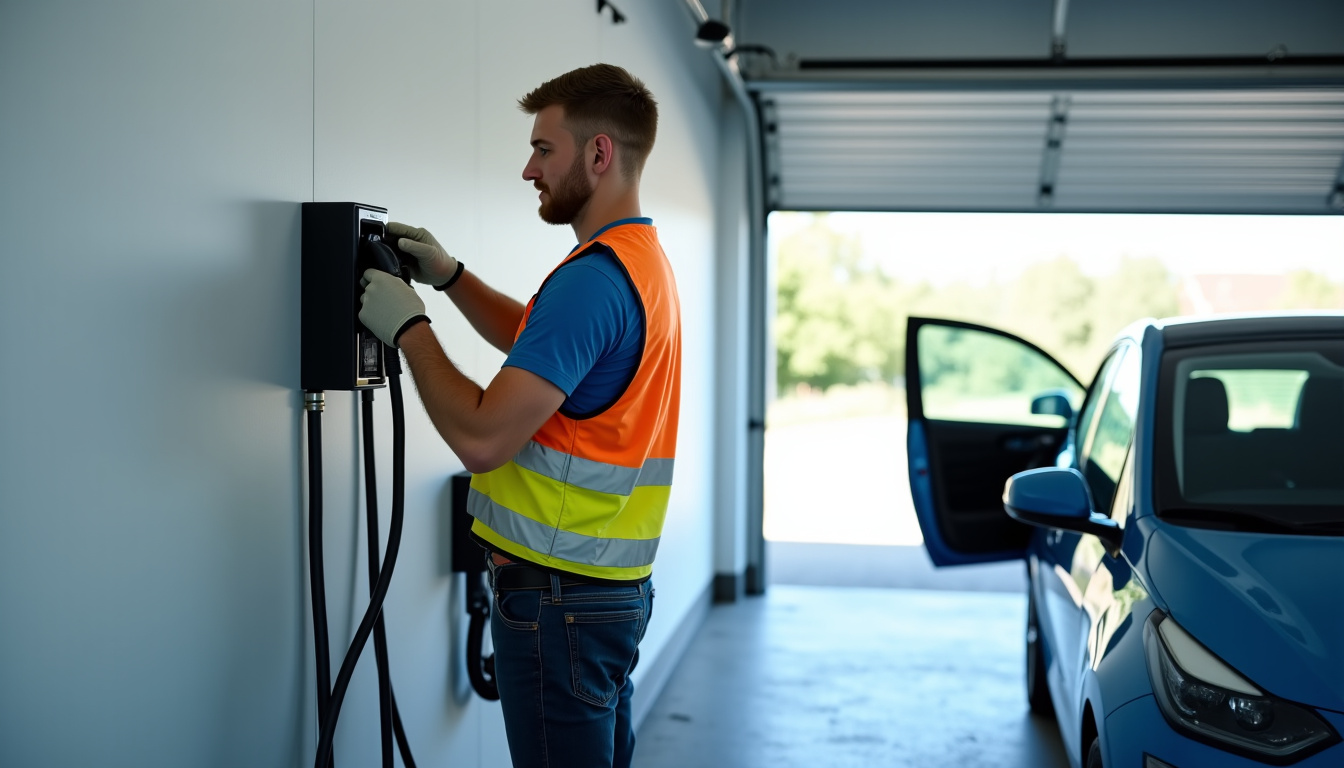 Électricien en train d