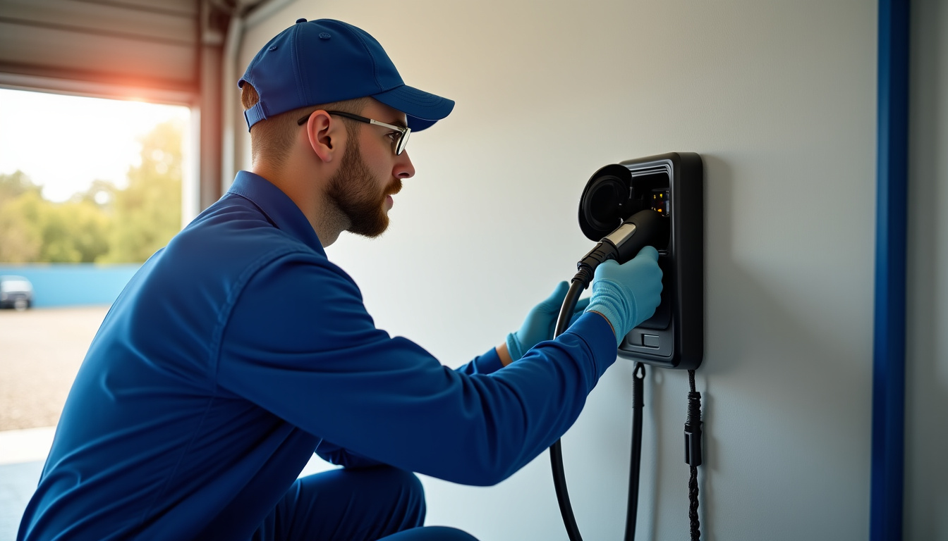 Électricien en train d