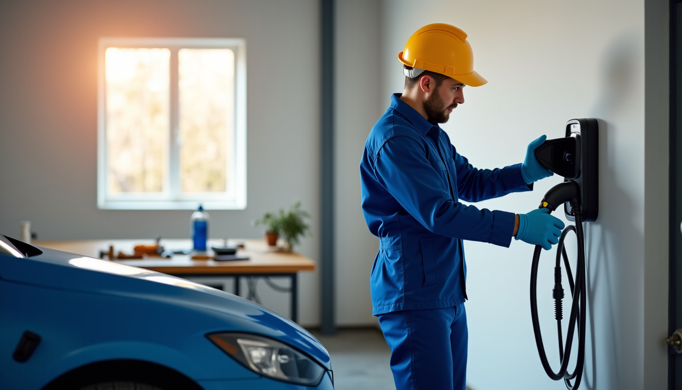 Électricien en train d