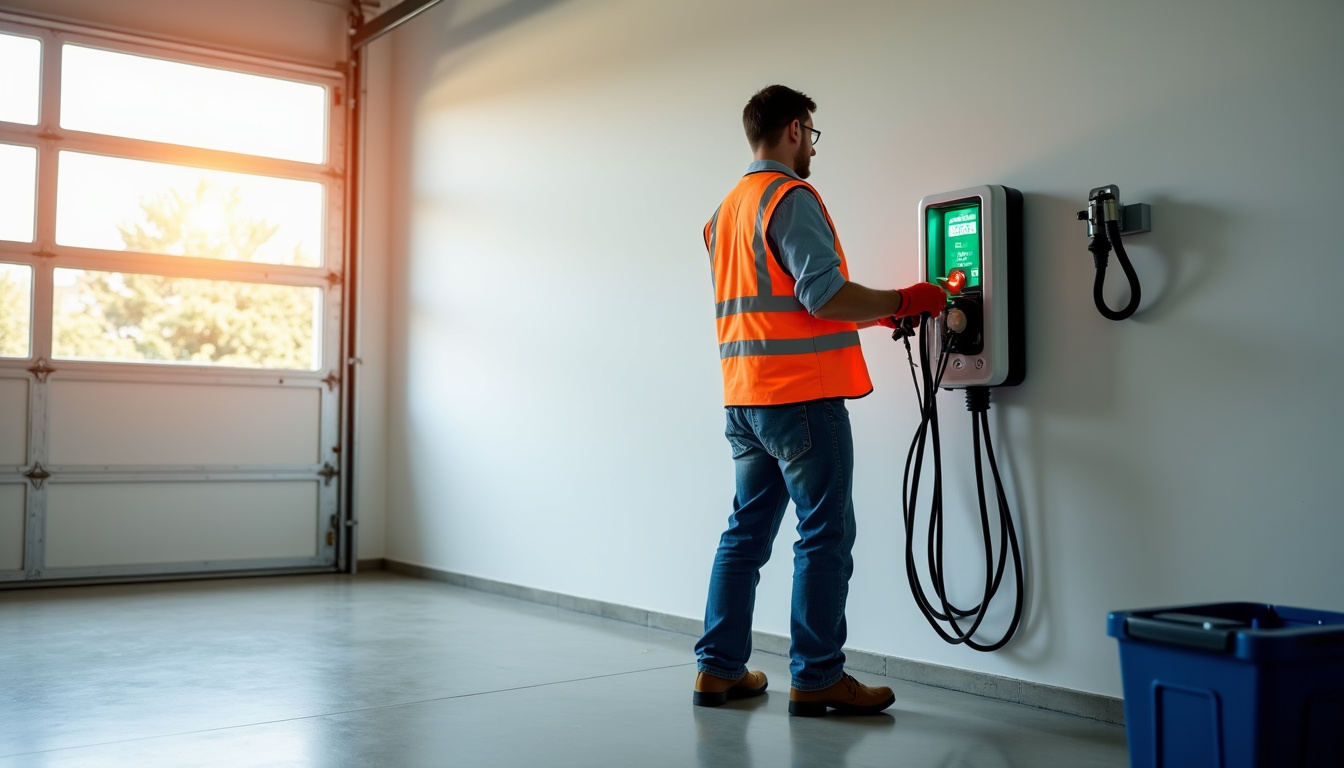 Électricien en train d