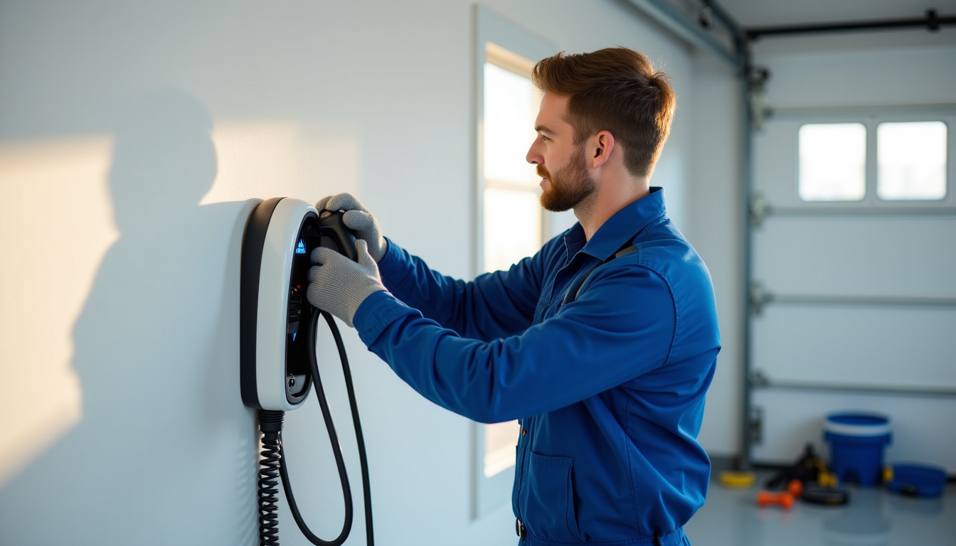 Électricien en train d