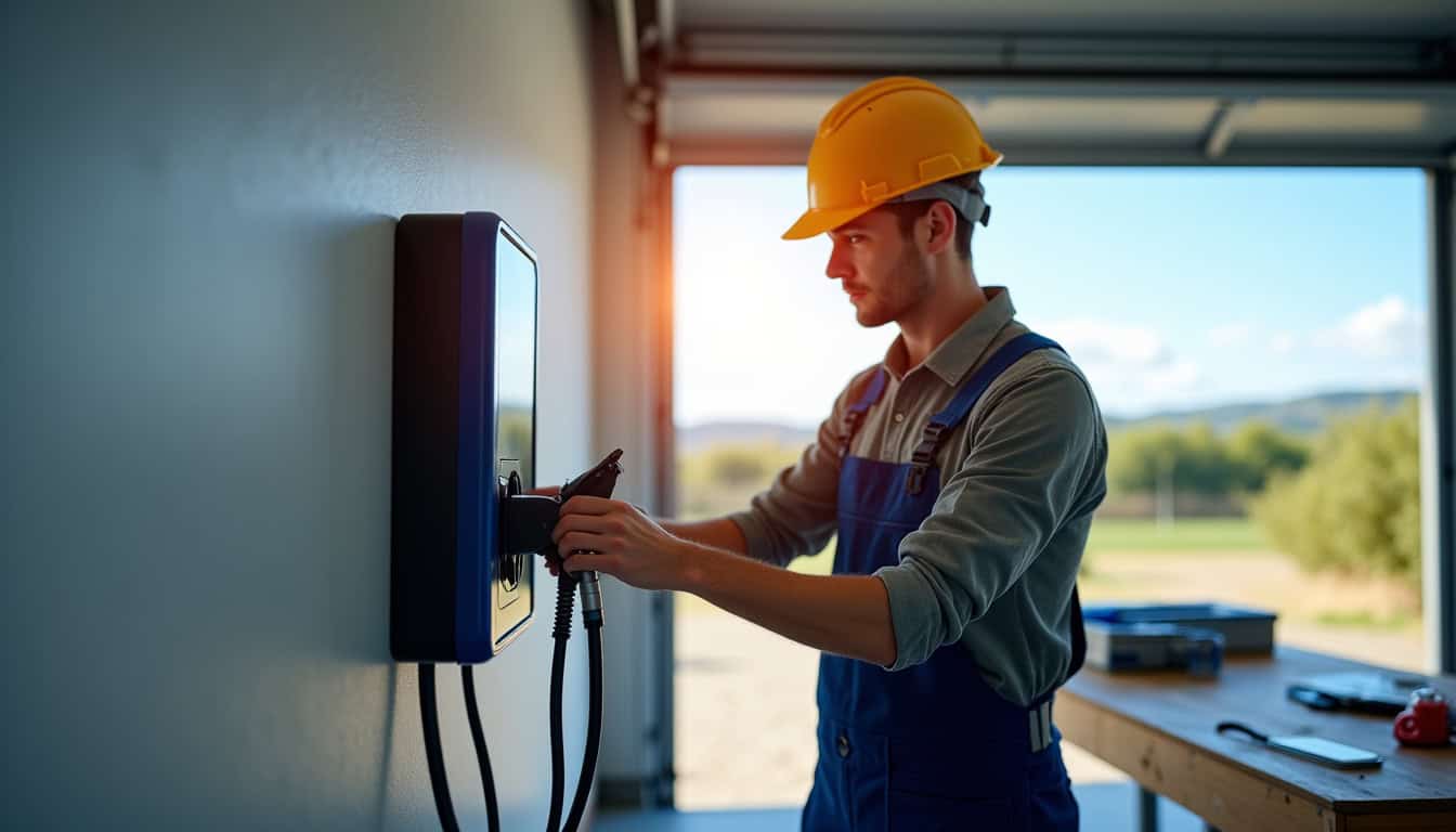 Électricien IRVE en intervention dans le Morbihan pour installation de borne électrique