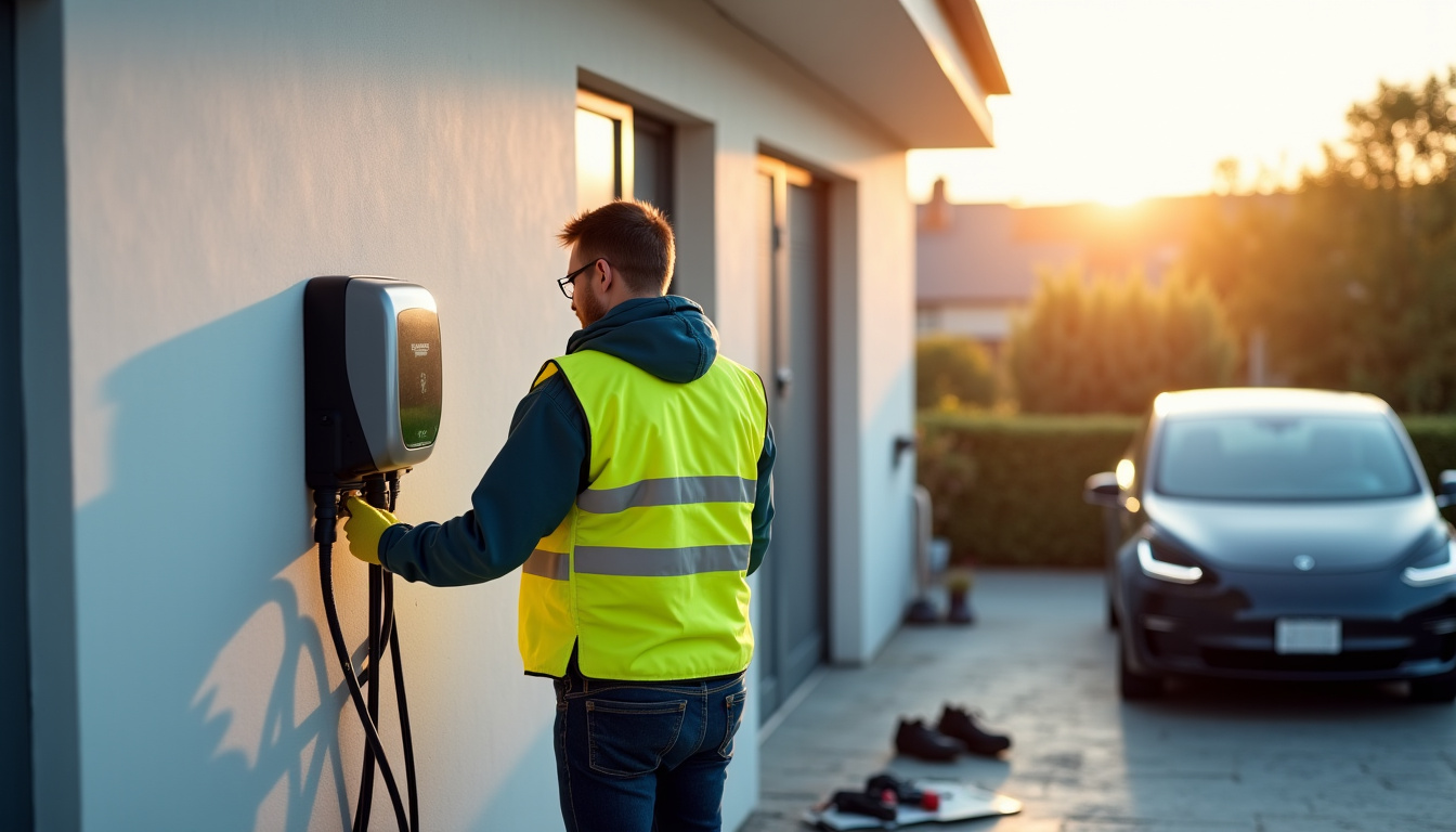 Électricien IRVE en train d