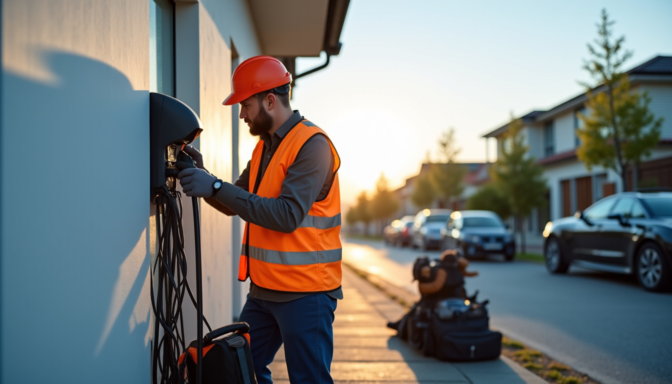 Électricien IRVE en train d