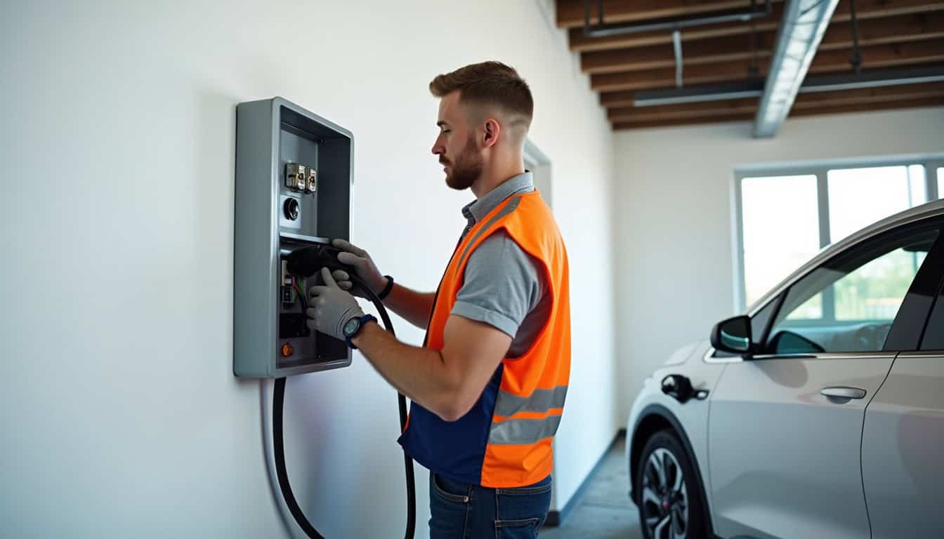 Électricien qualifié IRVE en train d