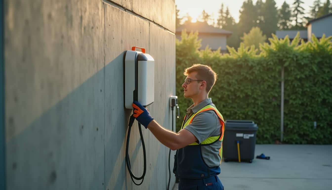 Installateur certifié IRVE en train d