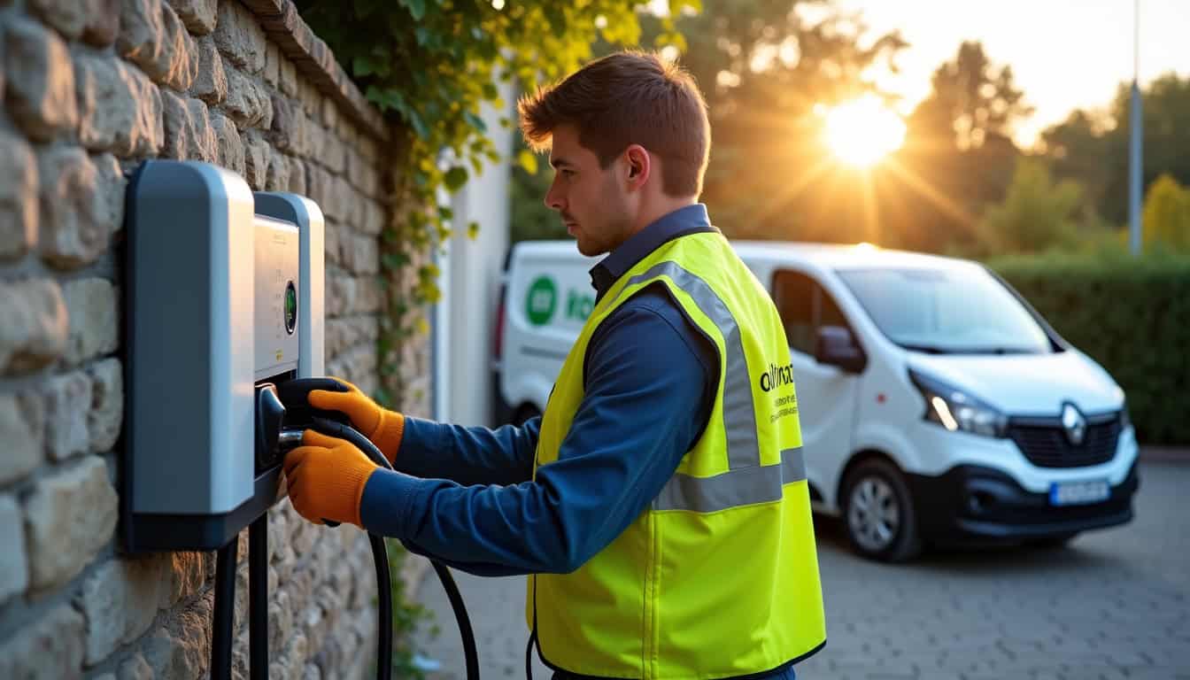 Installateur en train d