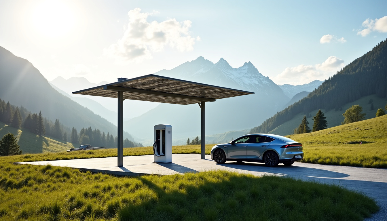 Installation combinée de bornes de recharge et de panneaux solaires à Habère-Lullin