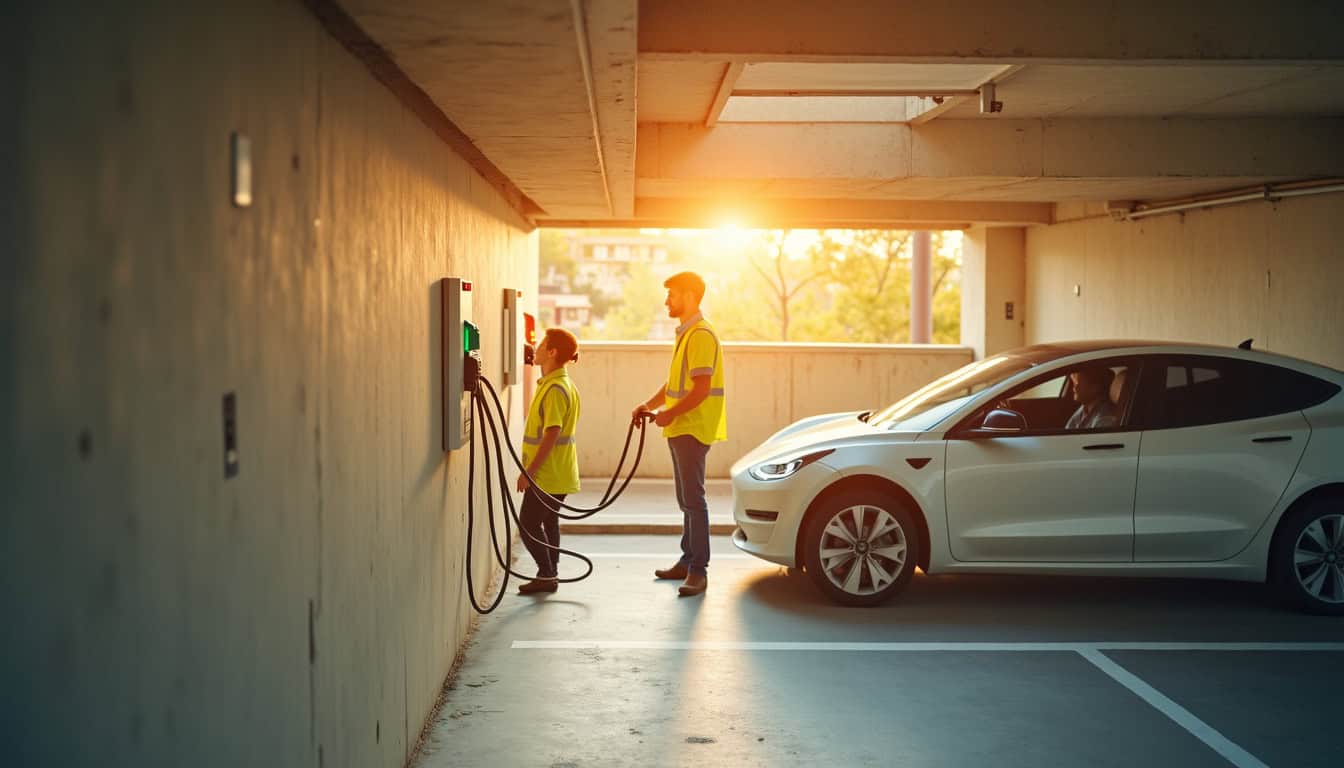 Installation de bornes de recharge dans un parking de copropriété à Romainville