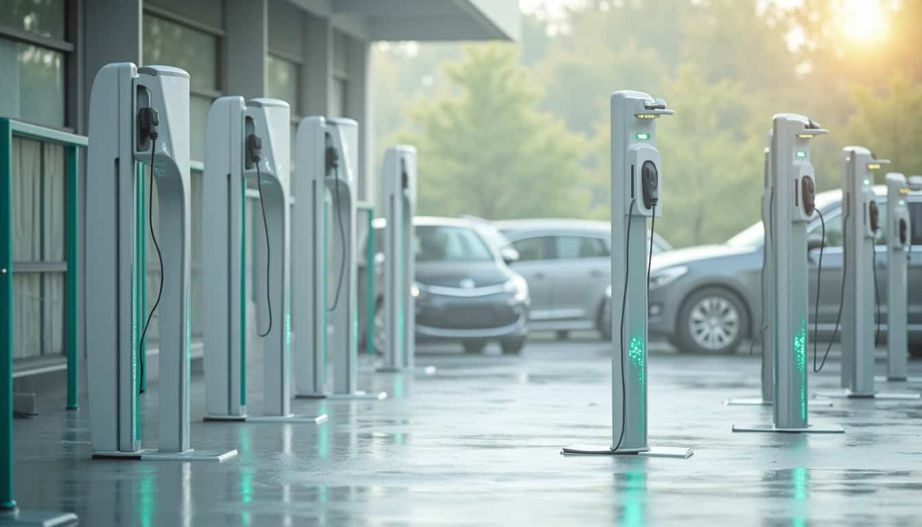 Installation de plusieurs bornes de recharge dans un parking d