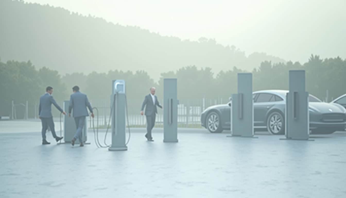 Installation de plusieurs bornes de recharge dans un parking professionnel