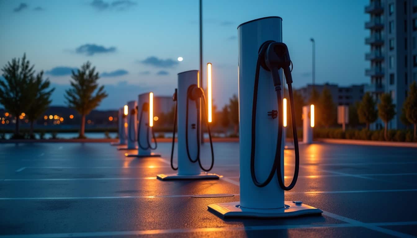 Installation de plusieurs bornes de recharge sur un parking d
