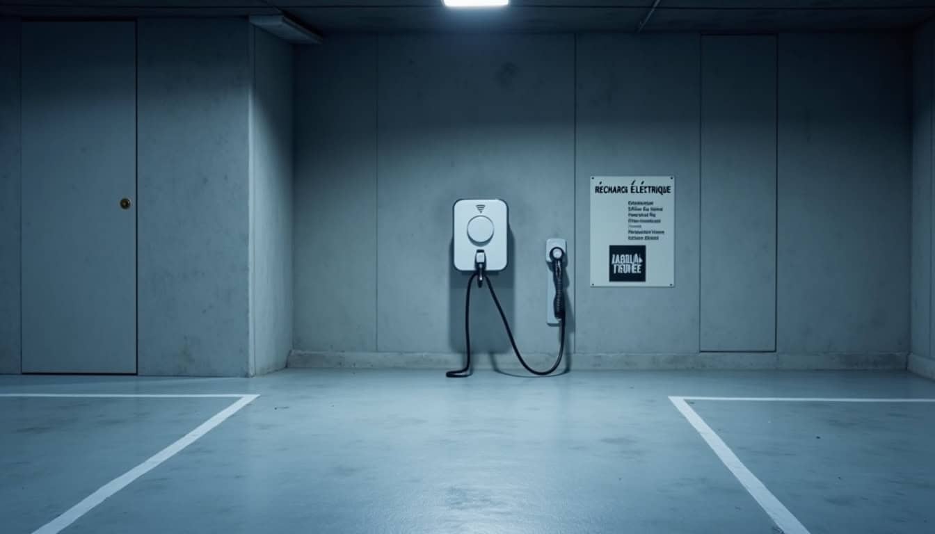 Installation d’une borne de recharge dans un parking de copropriété à Carcassonne avec signalétique et emplacement dédié