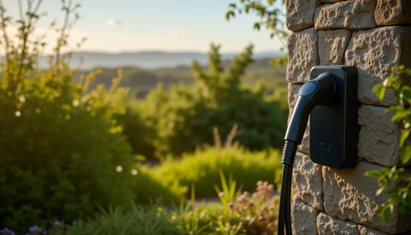 Installation d’une borne de recharge murale devant une maison à Guerlesquin