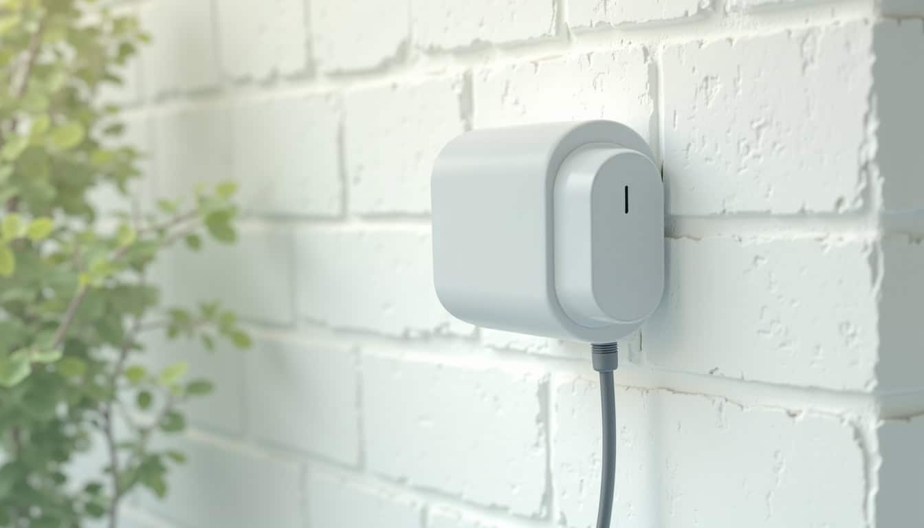 Installation d’une borne de recharge murale sur un mur extérieur de maison à Plaisir
