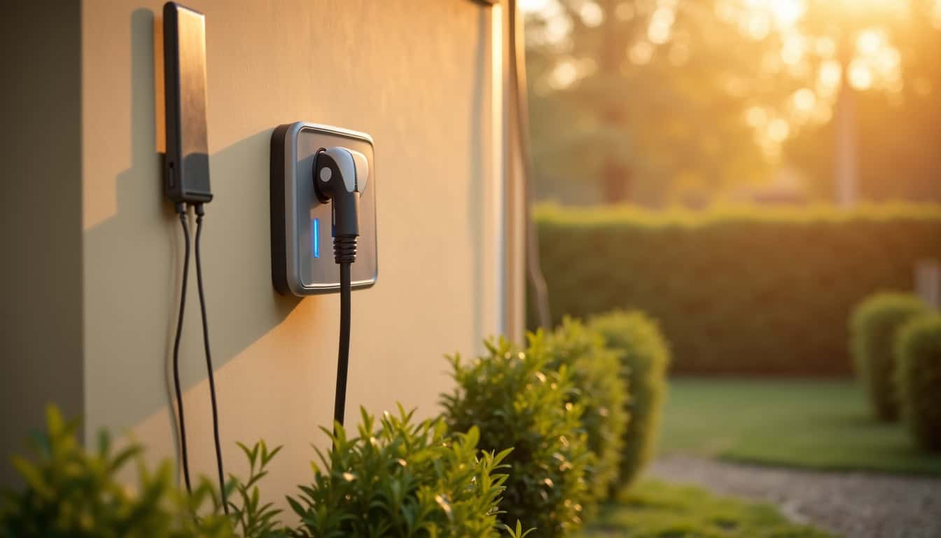 Installation d’une borne de recharge murale sur une façade extérieure à Burbure