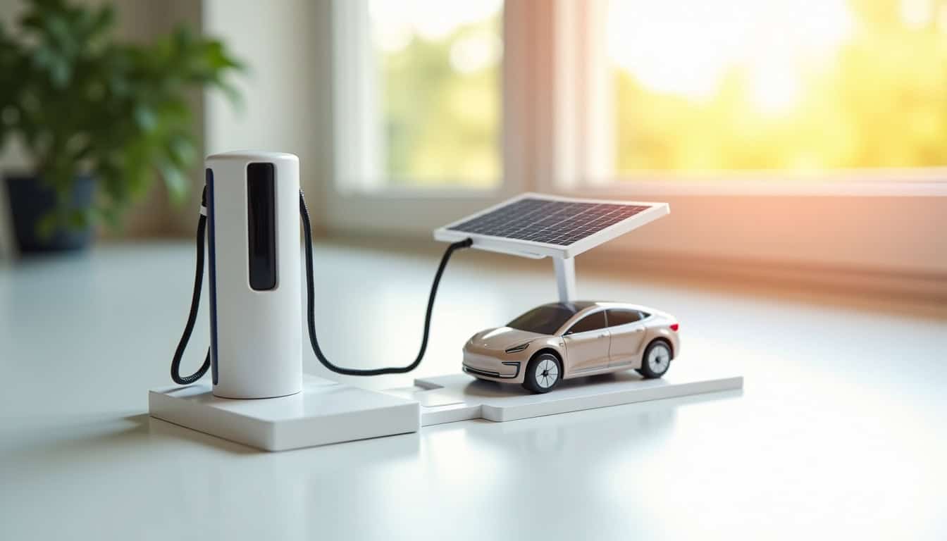 Installation d’une borne électrique reliée à des panneaux solaires à Avril