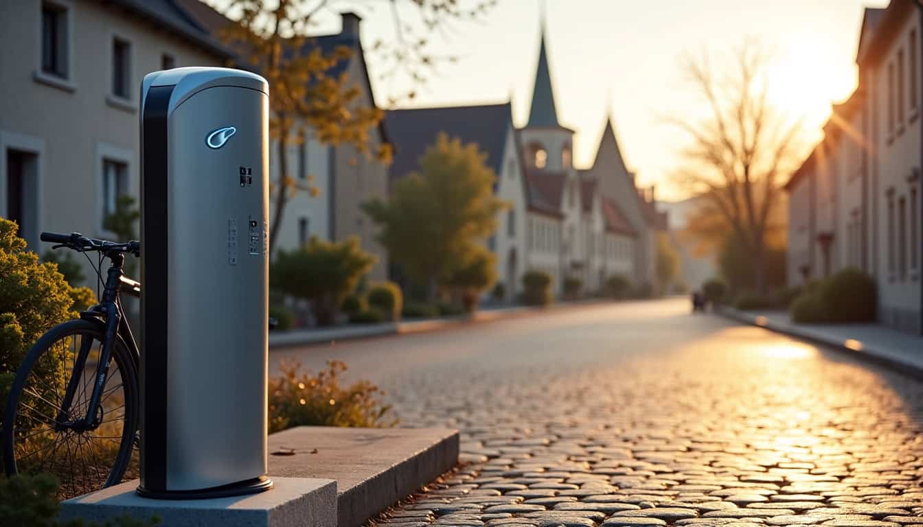 Installation d’une borne électrique sur une place de parking à Elven