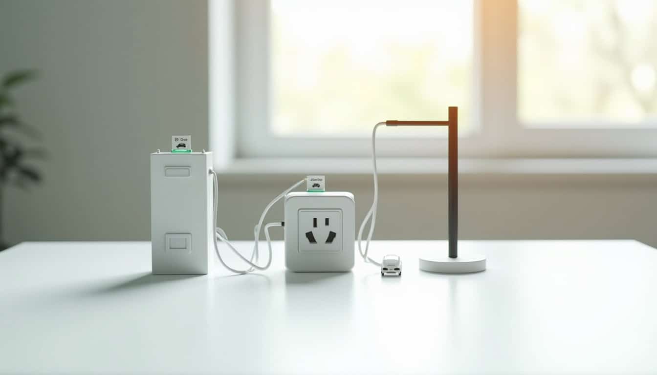 Différents types de bornes de recharge installées à Lusanger: wallbox, prise renforcée, borne publique