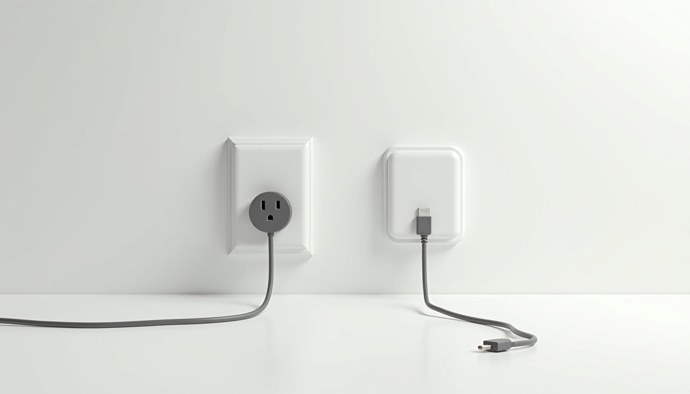 Comparaison visuelle entre prise renforcée et borne de recharge murale