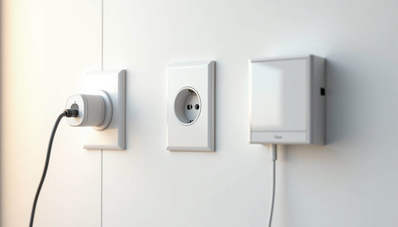 Comparaison visuelle entre une prise domestique, une prise renforcée et une borne murale (wallbox)