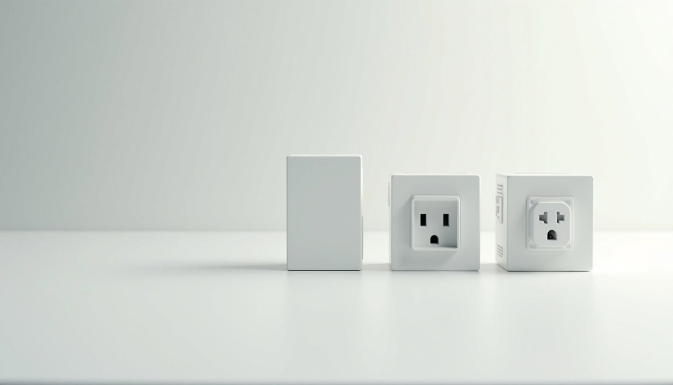 Comparaison visuelle des différents types de bornes de recharge: prise renforcée, wallbox 7,4 kW et borne triphasée 22 kW