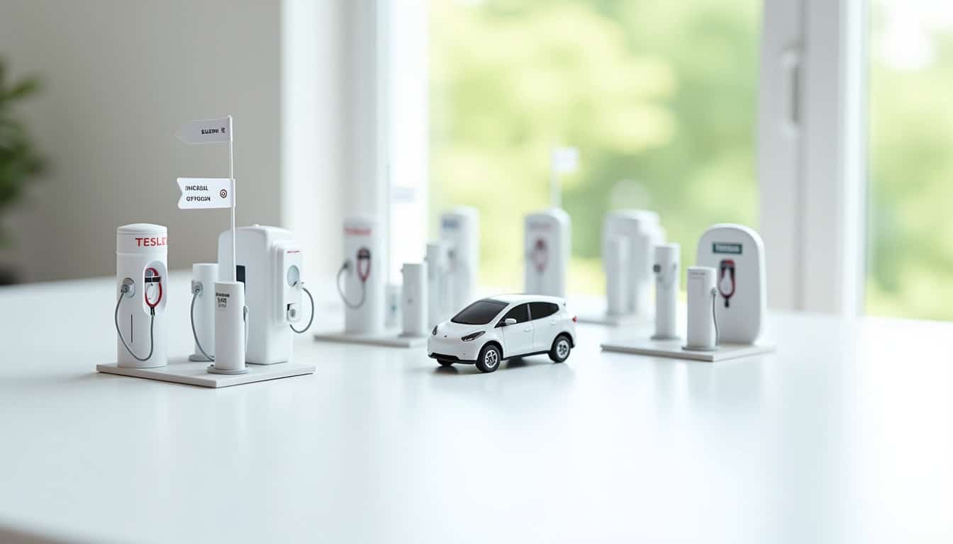 Tableau comparatif des différentes bornes de recharge disponibles à Sars-Potères