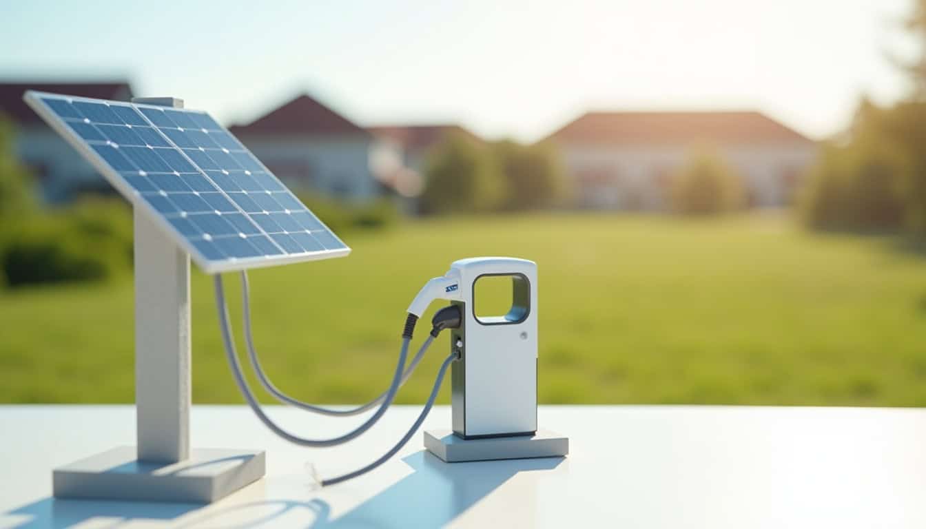 Borne de recharge électrique couplée à des panneaux solaires à Simandres