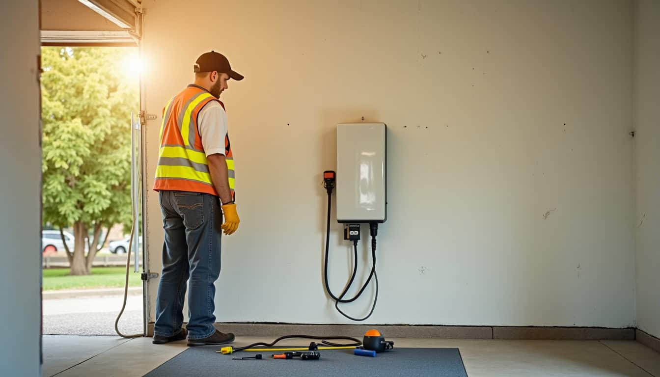 Intervention d’un électricien sur site à Lusanger pour l’installation d’une borne de recharge