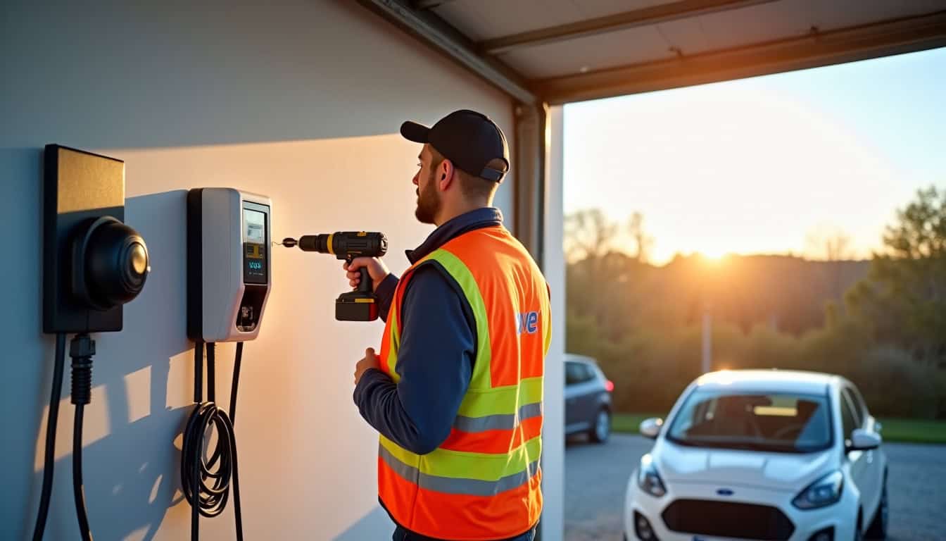 Intervention d’un installateur certifié IRVE lors d’une installation à Brenthonne