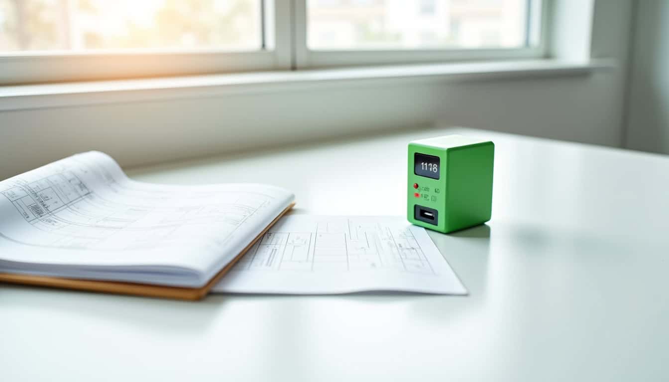Porte-donneur expliquant les démarches administratives pour une borne électrique à Épron