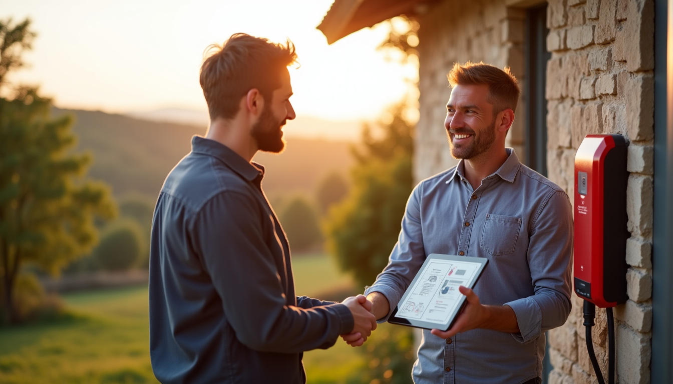Rencontre entre un particulier et un installateur certifié IRVE à Montgivray