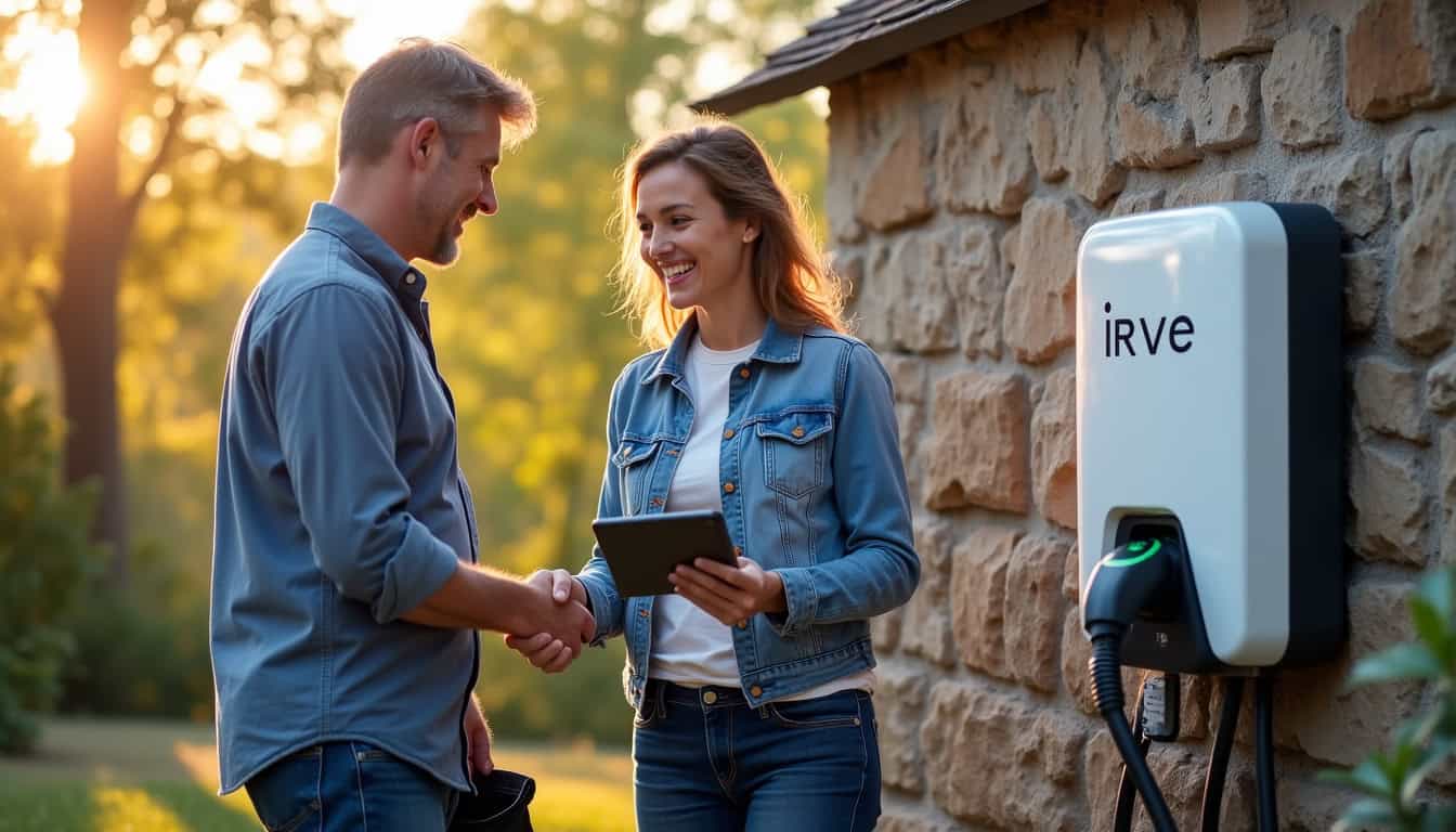Rencontre entre un propriétaire et un installateur certifié IRVE à Lalinde